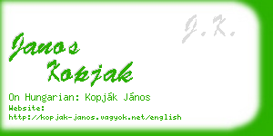 janos kopjak business card