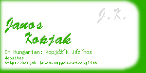 janos kopjak business card